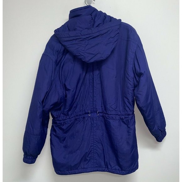 Vtg Tyrolia Skiwear By Head Womens Jacket Coat Full Zip Blue Size 10 Hood Nylon - Picture 4 of 6